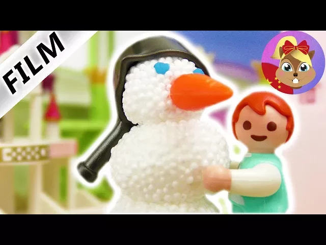 摩比游戏 playmobil 冬天来啦,艾玛在家推雪人